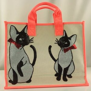 Tommy Hilfiger Cats sequin Appliqué Canvas Totes